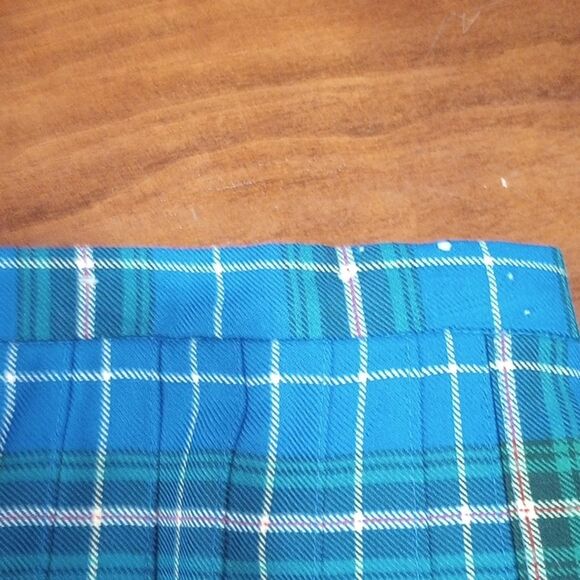 Nova Scotia by Bonda Tartan Skirt Kilt Pleated Front Plaid Blue, Size 14 - Picture 9 of 10